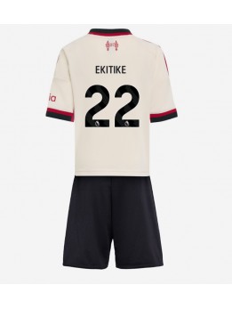 Liverpool Hugo Ekitike #22 Replika Borta Kläder Barn 2025-26 Kortärmad (+ byxor)